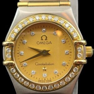 Omega Constellation Watch. Diamond Bezel in 18K gold and diamond studded dial